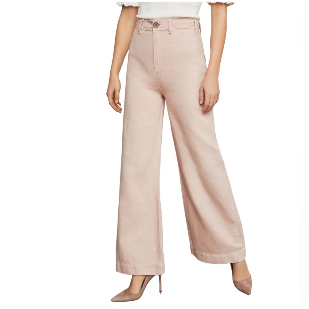 NWT BCBG Max Azria Stretch Denim Flared Bell Bottom Pink Jeans Size 28 Inseam 30